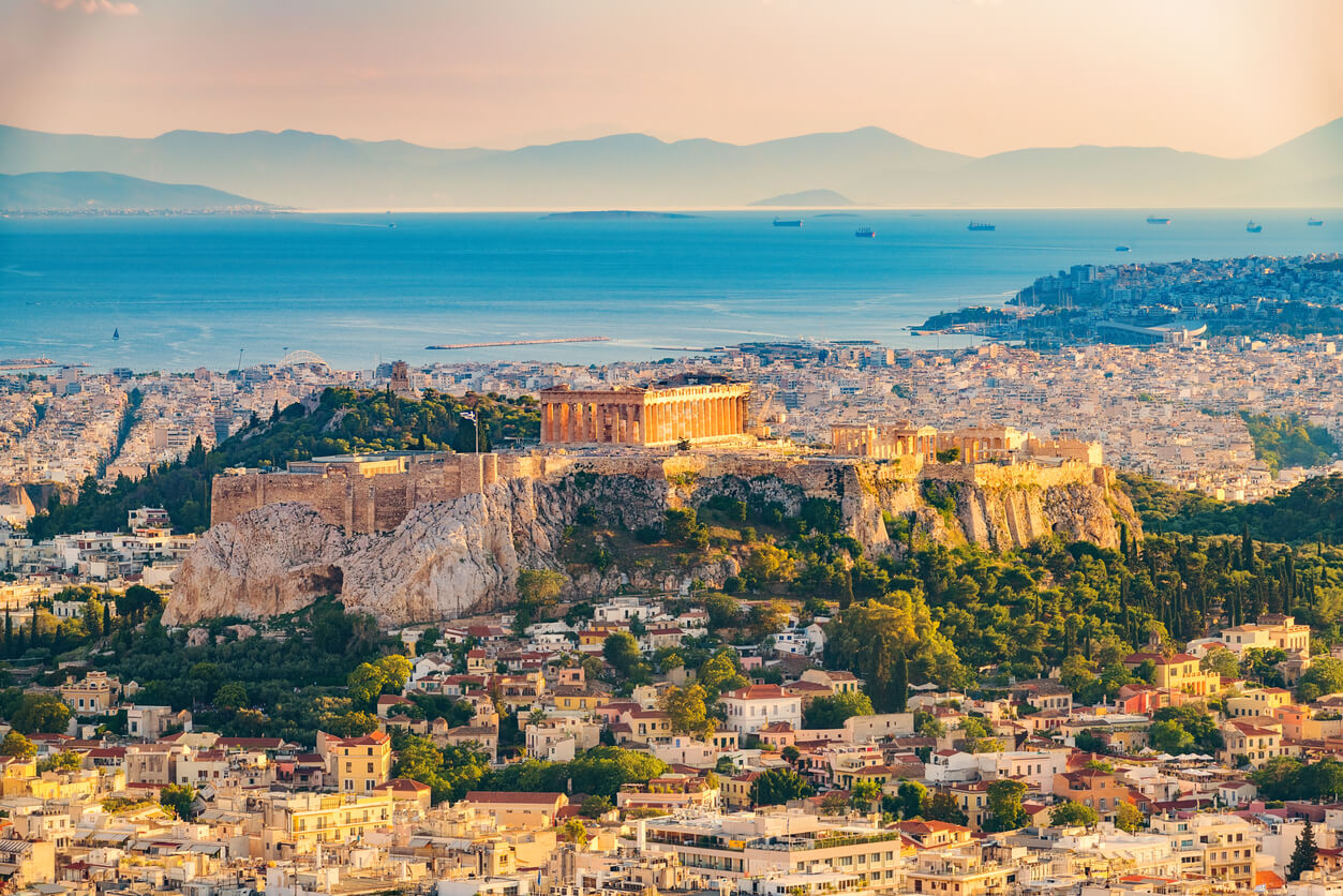 Grecia: Vue aérienne sur Athènes, Grèce Grecia: Vue aérienne sur Athènes, Grèce