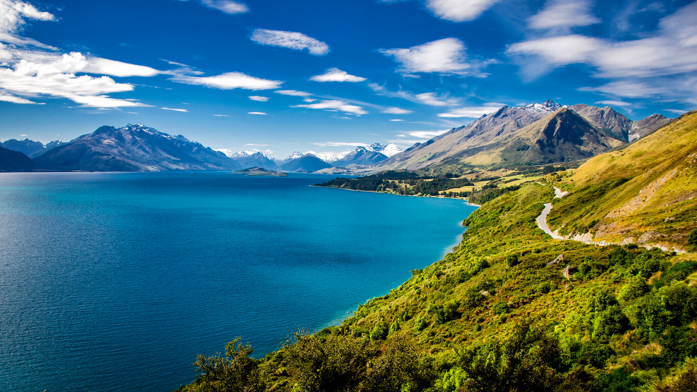 Noua Zeelandă: Le Lac Wakatipu sur la route vers Queenstown